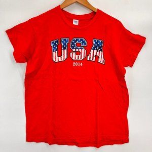 Vintage Made In The USA Unisex USA 2014 Big Logo Single Stitch T-Shirt L 12/14